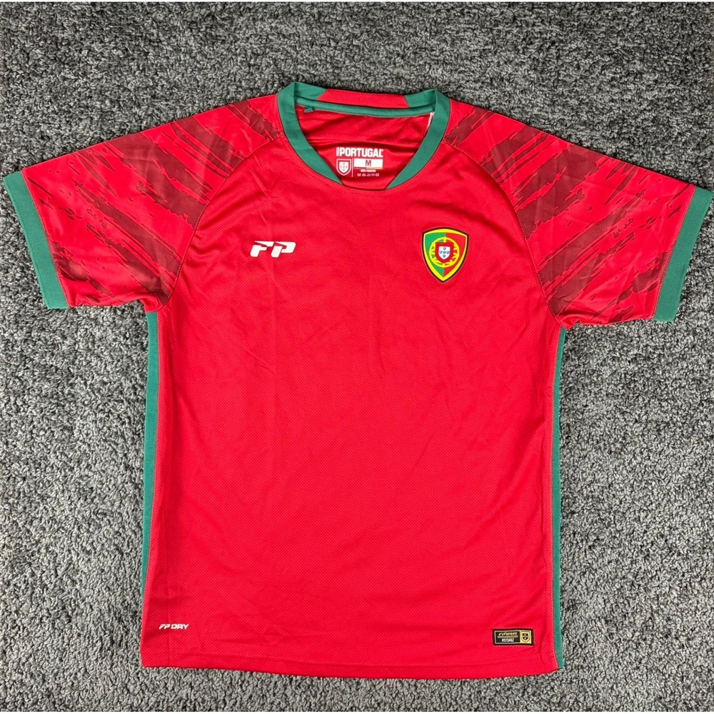 Portugal National Team Soccer Jersey Mens Medium Red Green FP Dry Football Shirt